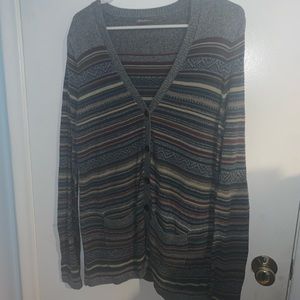 Eddie Bauer women’s large striped long cardigan